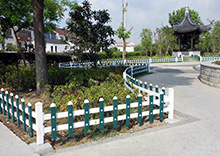 PVC草坪白绿护栏 园林绿化使用